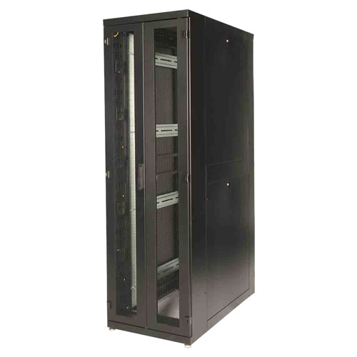 Lande DYNAcenter 19" Серверный напольный шкаф для ЦОД 42U, 600х1200, передняя дверь одностворчатая, задняя дверь двустворчатая, перфорация, цвет черный