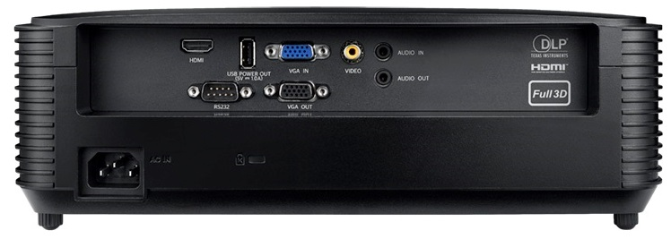 Optoma DW322 (DLP, WXGA 1280x800, 3800Lm, 22000:1, HDMI, VGA, Composite video, Audio-in 3.5mm, VGA-OUT, Audio-Out 3.5mm, 1x10W speaker, 3D Ready, lamp 6000hrs, Black, 3.04kg)