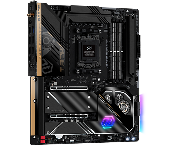 ASROCK B650E TAICHI, AM5, B650, 4*DDR5, 4*SATA, 3*M.2, 11*USB 3.2, Type-C,1*PCIx16, 1*PCIx1, 1*M.2 (Key E), HDMI, ATX