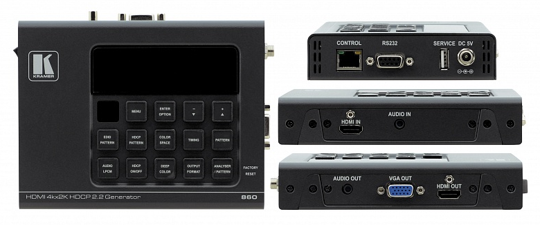 Kramer 860 Генератор и анализатор сигнала HDMI; поддержка 4К60 4:4:4