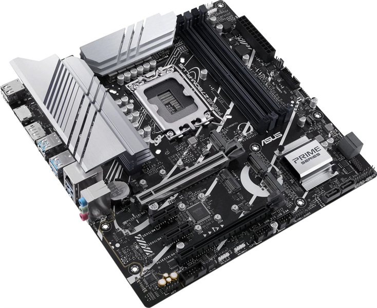 ASUS PRIME Z790M-PLUS, LGA1700, Z790, 4*DDR5, 4*SATA, 3*M.2, 6*USB 3.2, 2*USB 2.0, Type-C, 2*PCIx16, 2*PCIx1, HDMI+DP, mATX; 90MB1E70-M1EAY0