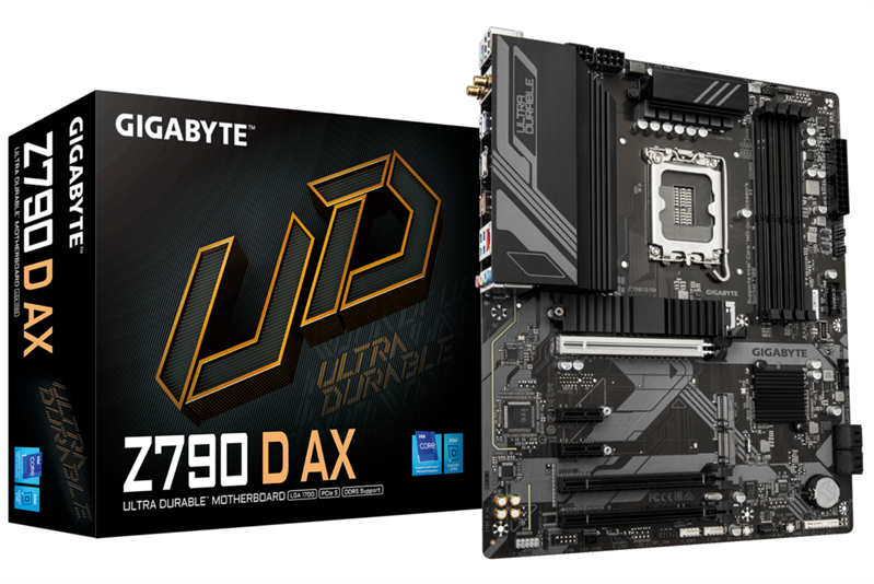 GIGABYTE Z790 D AX, LGA1700, Z790, 4*DDR5, 4*SATA, 4*M.2, 5*USB 3.2, 2*USB 2.0, Type-C, 3*PCIx16, 1*PCIx1, HDMI+DP, ATX
