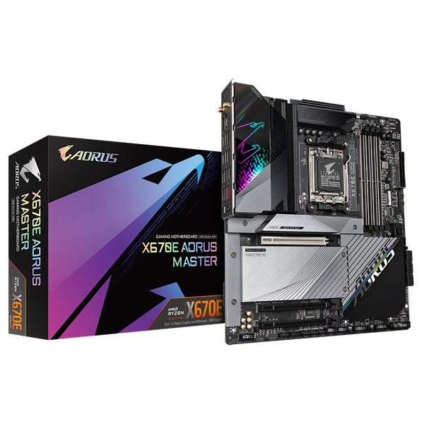 GIGABYTE X670E AORUS MASTER, AM5, X670, 4*DDR5, 6*SATA, 4*M.2, 8*USB 3.2, 4*USB 2.0, Type-C, 3*PCIx16, HDMI+DP, ATX
