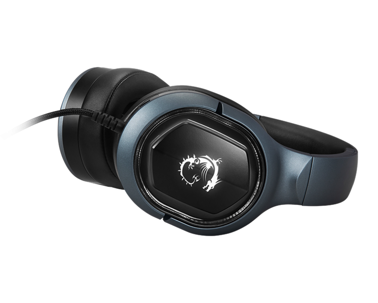 Gaming Headset MSI Immerse GH50, virtual 7.1 surround, USB, In-line controller, RGB Mystic Light Compatibility with 4 lightning effects.