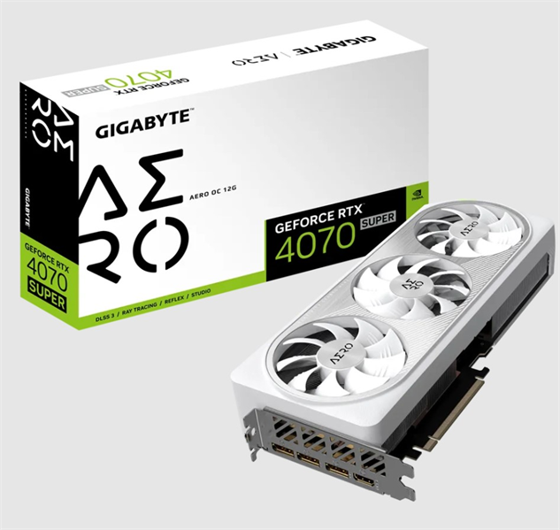 GIGABYTE RTX4070 Super AERO OC 12GB//RTX4070 Super, HDMI, DP*3, 12G,D6X