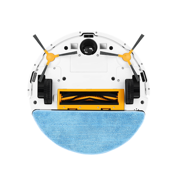Robot vacuum IRBIS Peach 0421,3000 mAh,28W,3000Pa, Hyrpscope,White, charging stat, power adapter, roller brush & cloth for wet, water tank, dust collector, brushes 2, HEPA filter 2, cleaning brush