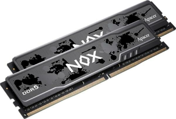 Apacer DDR5 32GB 6000MHz DIMM NOX Black Gaming Memory (PC5-48000) CL40 1.35V (Retail) 2048*8 Kit (2x16GB) Heat Sink (Retail) 3 years (AH5U32G60C512MBAA-2)