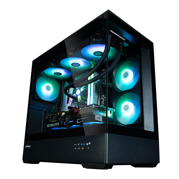 ZALMAN P30, MATX, BLACK, WINDOW, 2x3.5", 3x2.5", 1xUSB TYPE-C, 1xUSB3.0, SIDE 2x120mm ARGB, REAR 1x120mm ARGB