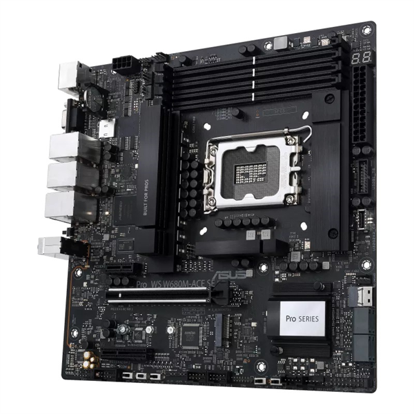 ASUS PRO WS W680M-ACE SE, Intel®LGA1700, 4*DDR5, 8*SATA, 2*M.2, 5*USB 3.2, Type-C, 1*PCIx16, 2*PCIx1, DP+HDMI+VGA, mATX