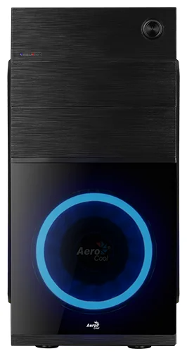 Aerocool Cs-105 Blue (mATX, без БП, 1x USB3.0, 1x USB2.0, 1x 12cm blue LED front fan)