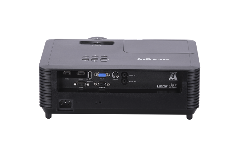 INFOCUS IN118BBST DLP,3400 lm,FullHD,30 000:1,(0.5:1)-короткофокусный,2xHDMI 1.4,VGA in,VGA out,S-video,USB-A(power),3.5mm audio in,3.5mm audio out,RS232,лампа до 15000 ч.,1x10W,2.9 кг
