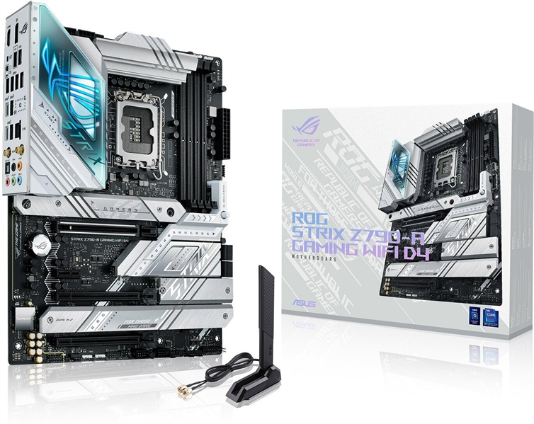 ASUS ROG STRIX Z790-A GAMING WIFI, LGA1700, Z790, 4*DDR5, 4*SATA, 4*M.2, 6*USB 3.2, 2*USB 2.0, Type-C, 3*PCIx16, 1*PCIx1, DP+HDMI, ATX