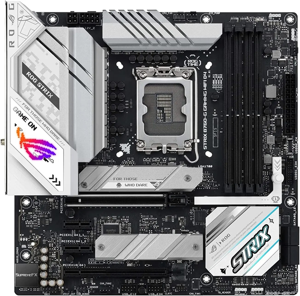 ASUS ROG STRIX B760-G GAMING WIFI D4, LGA1700, B760, 4*DDR4, 4*SATA, 2*M.2, 3*USB 3.2, 4*USB 2.0, Type-C, 2*PCIx16, 2*PCIx1, DP+HDMI, ATX; 90MB1DE0-M0EAY0