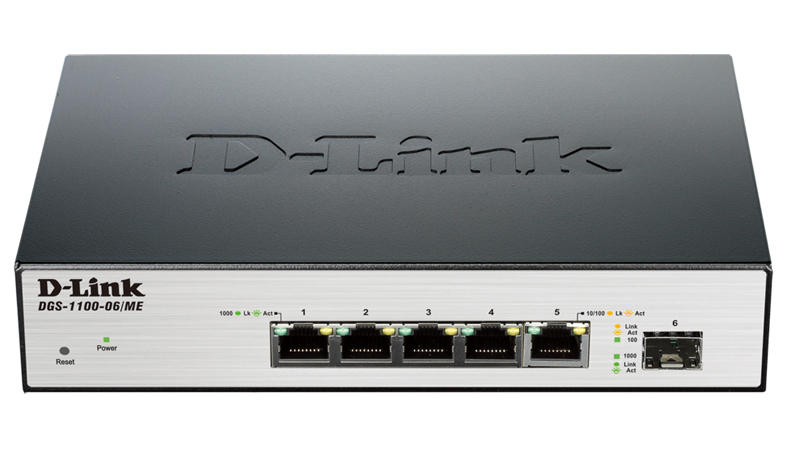 D-Link Управляемый L2 коммутатор, 5х1000Base-T, 1х1000Base-X SFP, защита от статического электричества до 6 кВ, CLI