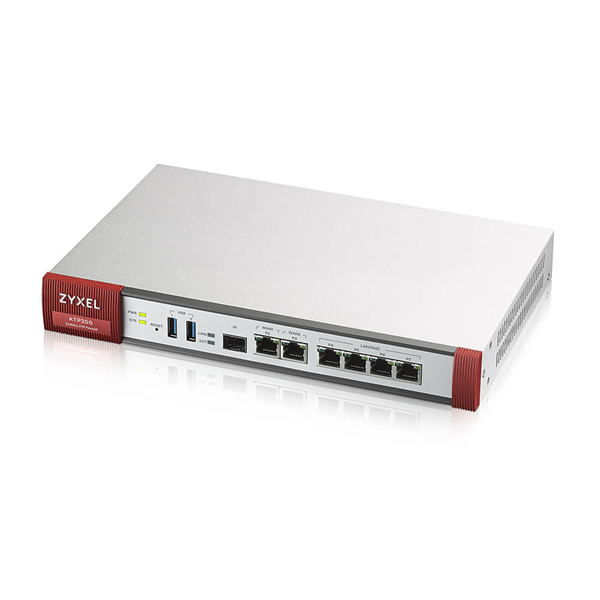 Межсетевой экран Zyxel ATP200, Rack, 3xWAN GE (2xRJ-45 и 1xSFP), 4xLAN/DMZ GE, 2xUSB3.0, AP Controller (8/40), беcшумный (без вентилятора), NebulaFlex Pro, с подпиской Gold на 1 год (AS, AV, CF, IDP/D