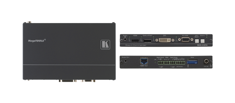 Kramer SID-X2N Передатчик HDMI / DVI / DisplayPort / VGA по витой паре HDBaseT с кнопкой управления коммутатором Step-In; локальный аудиовыход, память EDID