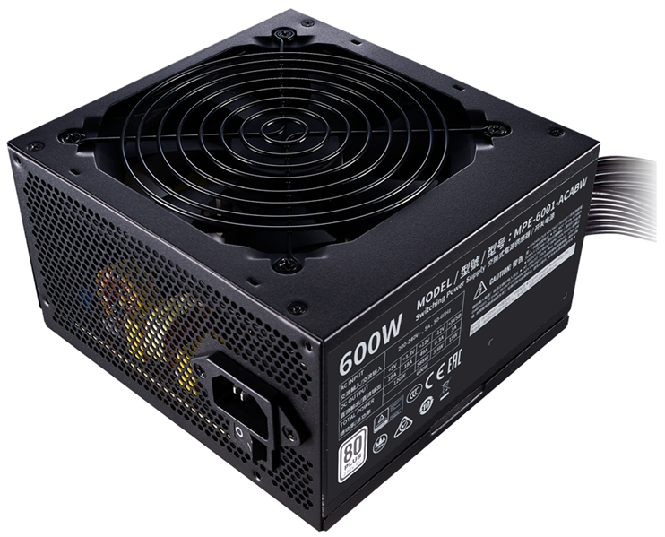 Cooler Master MWE White, 600W, ATX, 120mm, 6xSATA, 4xPCI-E(6+2), APFC, 80+ White