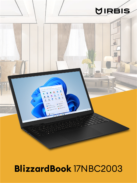 IRBIS Blizzard 17NBC2003 17" Core I5-1035G4, 17"LCD 1920*1200 IPS , 16+256GB SSD, Front, AC wifi, camera: 2MP, 5000mha battery, plastic case with 3 buttons, type-c, No OS
