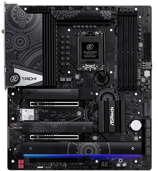 ASROCK Z790 TAICHI LITE, LGA1700, Z790, 4*DDR5, 8*SATA, 6*M.2, 12*USB 3.2, 6*USB 2.0, Type-C, 2*PCIx16, 1*PCIx1, 1*M.2 (Key E), ATX