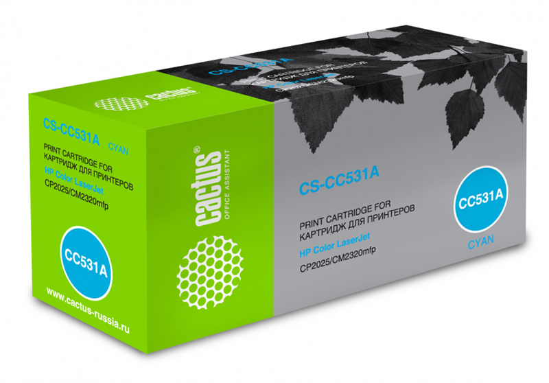 Cactus CS-CC531A CC531A голубой (2800стр.) для HP Color LaserJet CP2025/CM2320