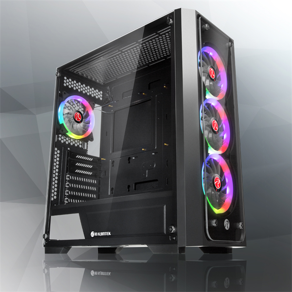 Raijintek AGOS TG4 (4*120x120x25 ARGB fan at front & rear; Tempered glass appearance design; Support up to E-ATX; Compatible with ATX PSU; 4mm Tempered Glass; USB3.0*1 + USB2.0*2 +HD AUDIO)