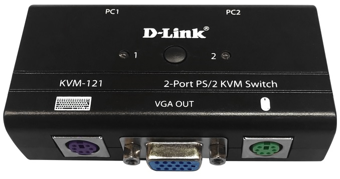 D-Link 2-портовый KVM-переключатель с портами VGA и PS/2