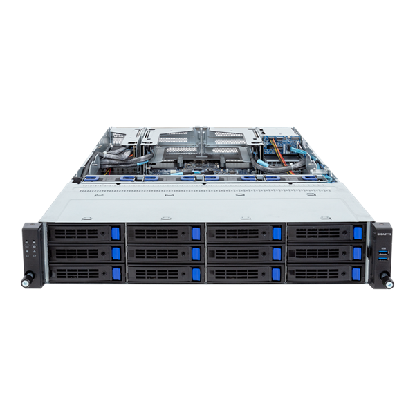 Gigabyte Server Platform R283-S91 2U 2xIntel Xeon Gen5/4/ 32xDDR5 RDIMM/12+2 3,5" SATA/SAS/2x1GbE/2xOCP 3.0/6xFHHL x16/2xLP x8/2x2000W/Rails