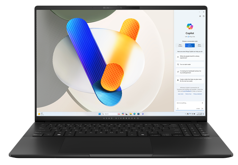 ASUS Vivobook S 16 OLED S5606MA-MX055W Core Ultra 5 125H/LPDDR5X 16GB/1TB M.2 SSD/16.0" 3.2K (3200 x 2000) OLED 120Hz/WIN11 HOME/ Neutral Black/1,5Kg/RU_EN_Keyboard
