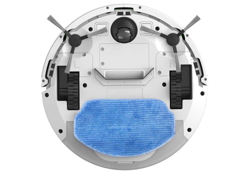 Robot vacuum IRBIS Bean 0321, 2600 mAh, 28W, white. Incl.: charging stat, power adapter, remote, AAA batt.2, nozzle cloth for wet, water tank, dust collector, brushes 2, fitler 4, cleaning brush