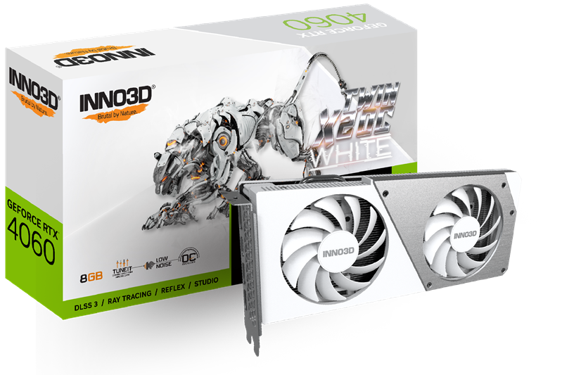 INNO3D RTX 4060 Twin X2 OC WHITE//RTX4060, HDMI, DP*3, 8G,D6