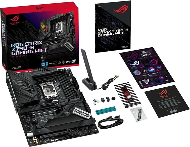 ASUS ROG STRIX Z790-H GAMING WIFI, LGA1700, Z790, 4*DDR5, 4*SATA, 4*M.2, 6*USB 3.2, 2*USB 2.0, Type-C, 2*PCIx16, 1*PCIx1, DP+HDMI, ATX; 90MB1E10-M0EAY0