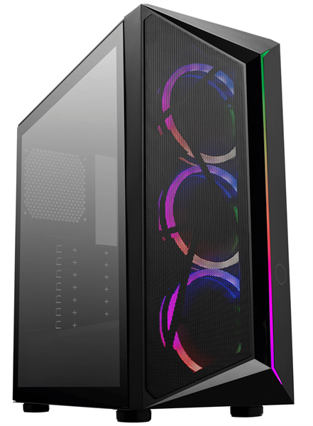 Cooler Master MasterCase CMP 510, USB3.0x1, USB2.0x1, 3x120 ARGB Fans, Black, ATX, w/o PSU