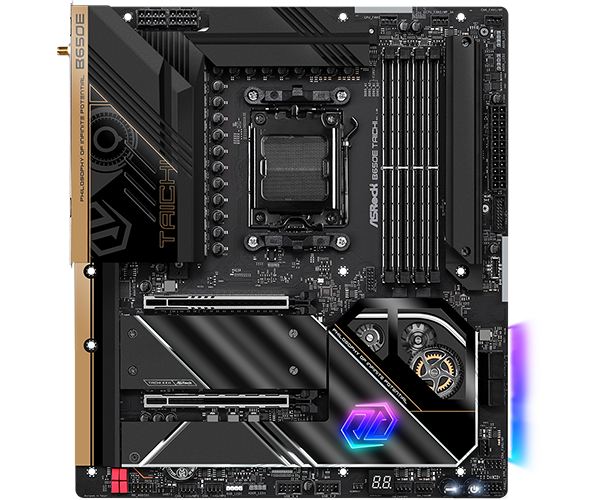 ASROCK B650E TAICHI, AM5, B650, 4*DDR5, 4*SATA, 3*M.2, 11*USB 3.2, Type-C,1*PCIx16, 1*PCIx1, 1*M.2 (Key E), HDMI, ATX