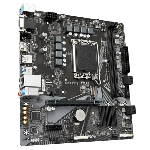 GIGABYTE H610M H, LGA1700, H610, 2*DDR5, 4*SATA, 1*M.2, 2*USB 3.2, 4*USB 2.0, 1*PCIx16, 1*PCIx1, D-Sub+HDMI, mATX