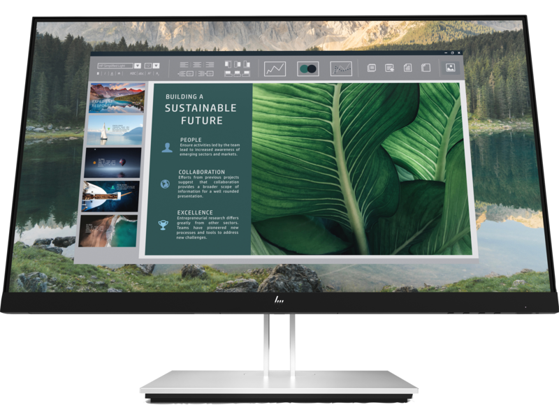 HP E24u G4 23,8 Monitor 1920x1080, 16:9, IPS, 250 cd/m2, 1000:1, 5ms, HDMI, USB-C, USB, DisplayPort, 50/60 Hz, height, tilt, swivel, pivot, Silver (нет евровилки, опция)