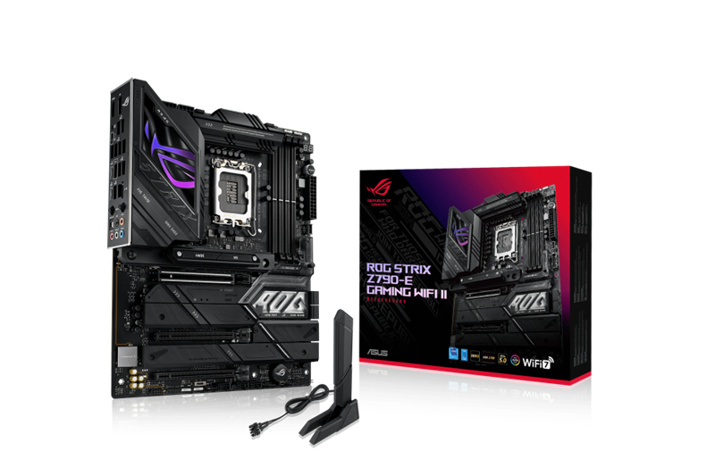 ASUS ROG STRIX Z790-E GAMING WIFI II, LGA1700, Z790, 4*DDR5, 4*SATA, 5*M.2, 10*USB 3.2, Type-C, 3*PCIx16, DP+HDMI, ATX; 90MB1FC0-M0EAY0