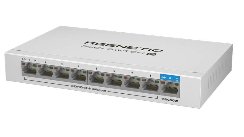 Keenetic PoE+ Switch 9 (KN-4710), (L2) 9x1Гбит/с 8PoE+ 120W Коммутатор неуправляемый