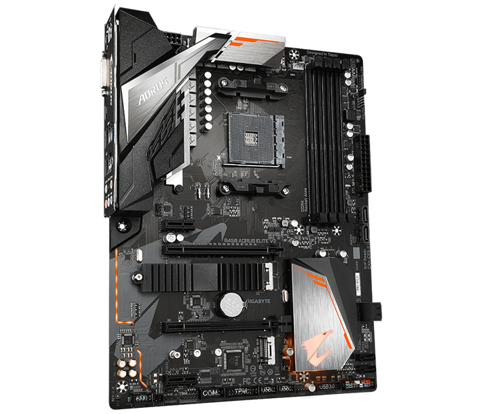 GIGABYTE B450 AORUS ELITE V2, AM4, B450, 4*DDR4, 6*SATA, 2*M.2, 4*USB 3.2, 4*USB 2.0, 2*PCIx16, 2*PCIx1, HDMI+DVI-D, ATX