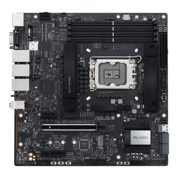 ASUS PRO WS W680M-ACE SE, Intel®LGA1700, 4*DDR5, 8*SATA, 2*M.2, 5*USB 3.2, Type-C, 1*PCIx16, 2*PCIx1, DP+HDMI+VGA, mATX