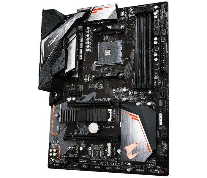 GIGABYTE B450 AORUS ELITE V2, AM4, B450, 4*DDR4, 6*SATA, 2*M.2, 4*USB 3.2, 4*USB 2.0, 2*PCIx16, 2*PCIx1, HDMI+DVI-D, ATX